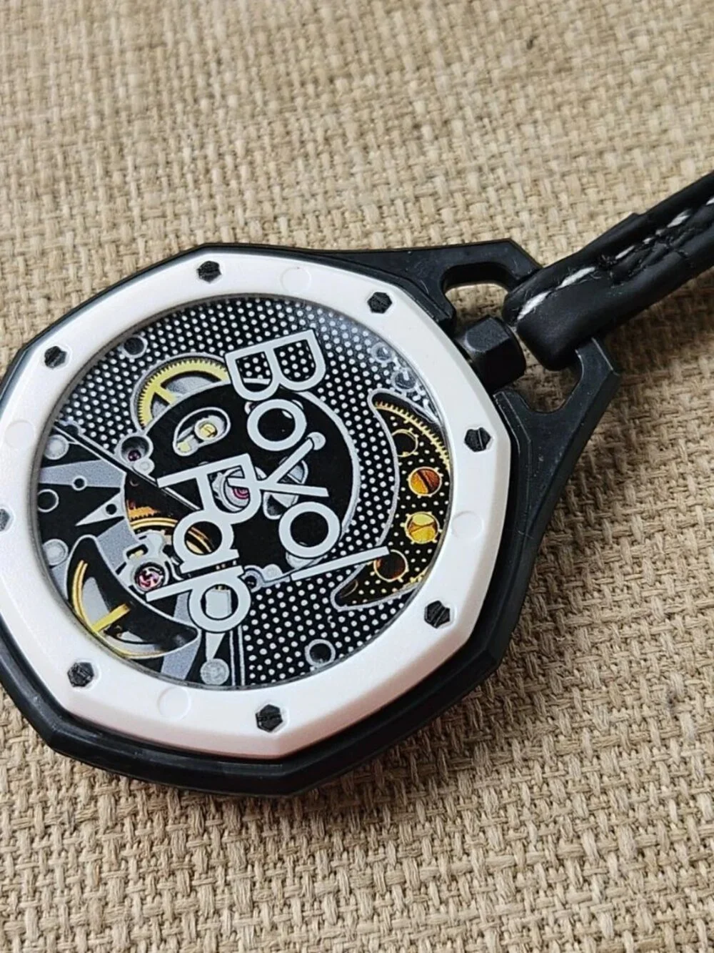 Fashion Pocket Watch Black Analog Qaurtz Hand Watch Black Face W/ Box